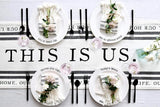 Mud Pie Home Circa Collection 11" Wide Word Sentiments White Dinner Plate Set for 4