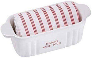BAKED WITH LOVE CHRISTMAS  Mini Baker Loaf Pan Check Towel Set