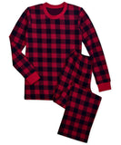 Sara's Prints Red Black Buffalo Check Wms Mens Christmas Winter Pajamas 2 Pc Set