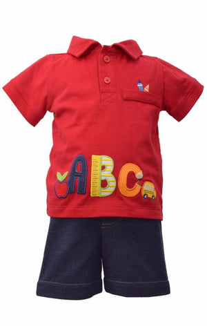 Bonnie Jean Boys BTS ABC Shorts Set Infant Toddler School 2 Pc