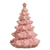 RAZ 13" Retro Light Pink Ceramic Vintage Style Christmas Tree