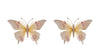 Kurt Adler 9.5" Cream Gold and Pink Lace Butterfly Clip-On Christmas Ornament Set of 2