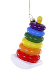 Cody Foster FP Fisher Price 70's Retro Toy Stacking Ring Glass Ornament