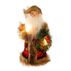 10" Woodland Old World Santa Christmas Tree Topper Top Lights Burgundy