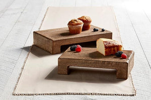 Mud Pie Home Wood Block Serving Riser Hot Plate Trivet Plate Holder