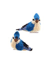 3" Blue Jay North American Sisal Bird Clip-On Ornament Set of 2