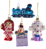 3" Rudolph Island Misfit Toys Glass Christmas Ornament Set of 4