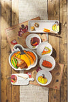 Mud Pie Home Thanksgiving Dinner Feast Melamine Salad Dessert Plate Set of 4