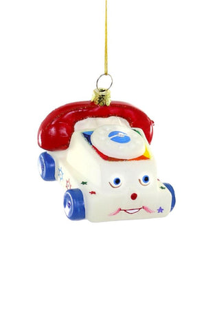 Cody Foster FP Fisher Price Stylized Vintage Toy Telephone Phone Glass Ornament