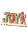 6" Gingerbread JOY Candy Christmas Table Centerpiece Sign