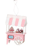 6"  French Patisserie Dessert Paper Cart Pink Christmas Village Ornament