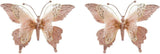 Kurt Adler 9.5" Blush Light Pink Lace Butterfly Christmas Clip-On Ornament