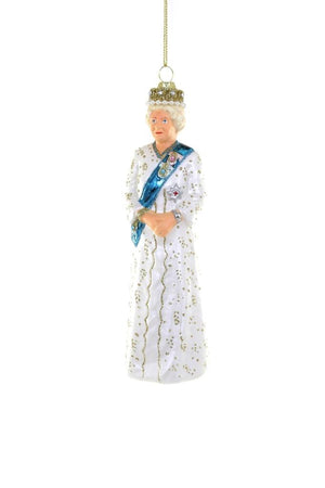 Cody Foster QUEEN ELIZABETH II Golden Jubilee Gown Glass Christmas Ornament