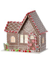 8.5" Paper Putz Gingerbread Christmas Village House w/LED Light on Timer