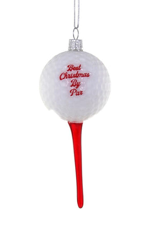 Cody Foster BEST CHRISTMAS BY PAR Golf Ball Tee Glass Christmas Ornament