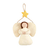 Mud Pie Home Wool Felt Nativity Christmas Angel w/ Star Ornament