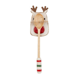 Mud Pie Home Farmhouse Christmas Reindeer Wood Spoon Rest 2 Pc Kitchen Set