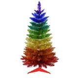 Kurt Adler 3 Ft Tall Rainbow Pride Foil Unlit Christmas Tabletop Tree