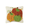 Pumpkin Patch Autumn Colors 10" Sq Thanksgiving Accent Hooked Wool Pillow