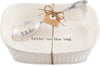 Mud Pie Home LIVIN' ON THE VEG Circa Collection White Divided Vegetable Serving Bowl