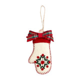 Mud Pie Home Mitten Tartan Bow Felt Handmade Sytle Christmas Ornament