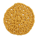 Mud Pie Home Mustard Yellow Crochet Knit Yarn Hot Plate Table Top Trivet