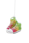 Cody Foster Glittered Rainbow High Top Converse Sneakers Glass Christmas Ornament