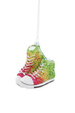 Cody Foster Glittered Rainbow High Top Converse Sneakers Glass Christmas Ornament