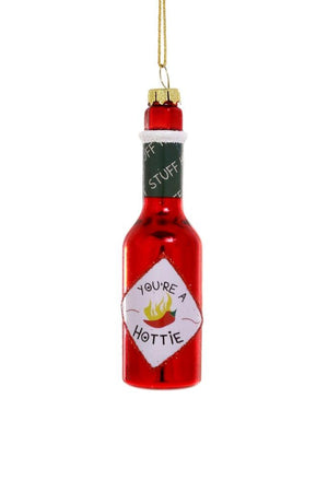 Cody Foster YOU'RE A HOTTIE Hot Pepper Mexican Sauce Glass Christmas Ornament