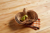 Mud Pie Home Woven Hyacinth Pumpkin Shaped Autumn Basket Bowl Tray Set of 3