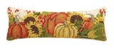 Sunflowers and Pumpkins Fall Thanksgiving 8" x 24" Lumbar Hooked Pillow