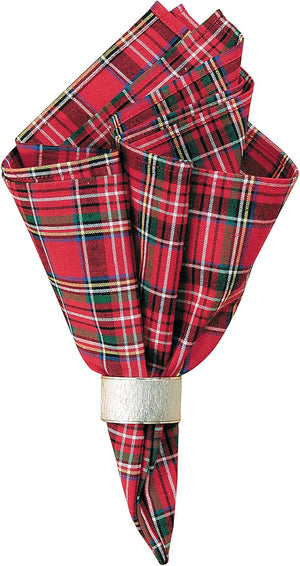 Red Tartan Christmas Plaid Cloth Napkins 18" Square Set of 4