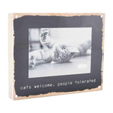 Mud Pie Home CATS WELCOME PEOPLE TOLERATED Distressed Photo Picture Frame