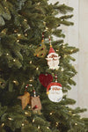 Mud Pie Home Wood Deer and Star Beaded Double Hanging Christmas Ornament