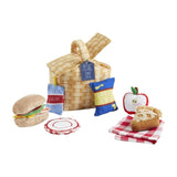 Mud Pie Kids Plush PICNIC TIME Preschool Play 8 Pc Food Basket Set