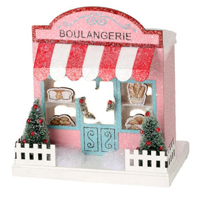 8-9"  French Boulangerie Bakery Paper Christmas Village House Store