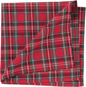 Red Tartan Christmas Plaid Cloth Napkins 18" Square Set of 4