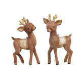 RAZ 4" Gingerbread Cookie Reindeer Christmas Ornament Set of 2