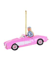 Cody Foster Pink Fashion Doll Movie Iconic Corvette Convertible Car Glass Ornament