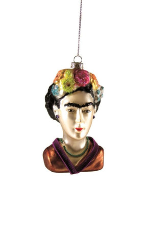 Cody Foster Frida Kahlo Mexican Artist Self Portrait Painter Glass Christmas Ornament