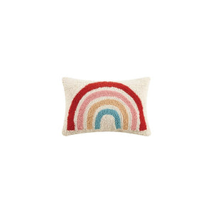 Boho Rainbow Hook Wool Decorative Throw Pillow 8" x 12"