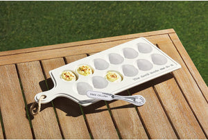 Mud Pie Home Circa Collection Melamine Outdoor BBQ Picnic Deviled Egg Serving Tray Set