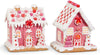 RAZ 5.5" Light Pink Gingerbread Cookie Candy Christmas House Ornament Set