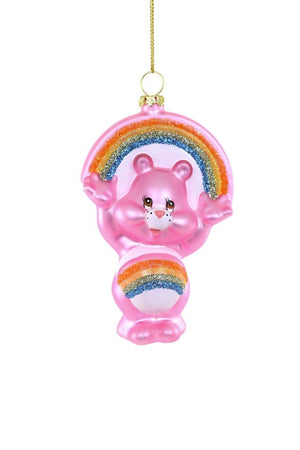 Cody Foster Rainbow Cheer are Bear 80's Retro Style Glass Christmas Ornament