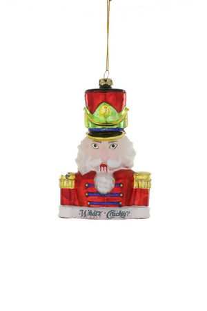 Cody Foster WHAT'S CRACKIN Nutcracker Toy Soldier Glass Christmas Ornament