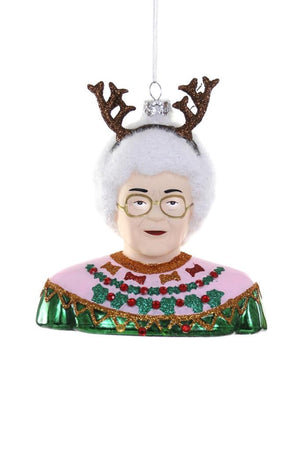 Cody Foster GOLDEN GIRLS TV Show Ugly Sweater Christmas Glass Ornament Sophia