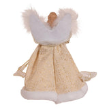 10" Natural Off-White Lighted Blonde Angel Christmas Tree Topper