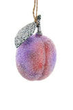 Cody Foster Sugared Sugar Plum on Branch Faux Food Fruit Glass Christmas Ornament