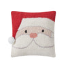 Santa Claus Face with Pom Pom Hook Wool Throw Pillow 10" Square