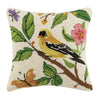 Yellow Goldfinch Tree Spring Summer Wool Hook Decor 16" Sq Pillow